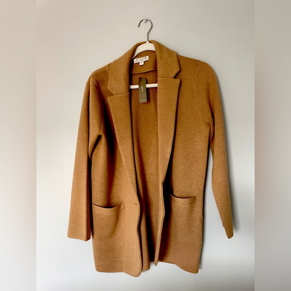 J. Crew Cecile relaxed camel sweater-blazer, size XS